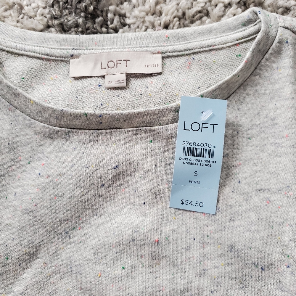 NWT LOFT Petite Twist Hem Sweatshirt - Picture 7 of 8